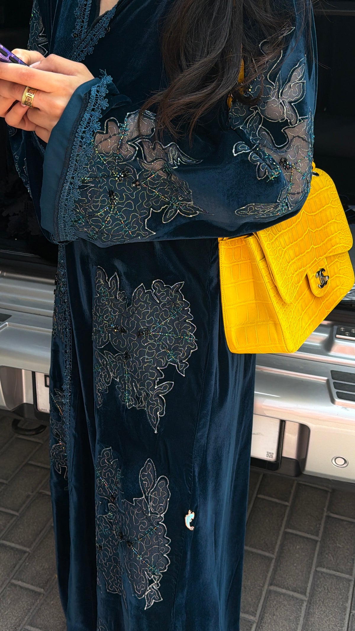 A Able In Teal Velvet Bedazzle
