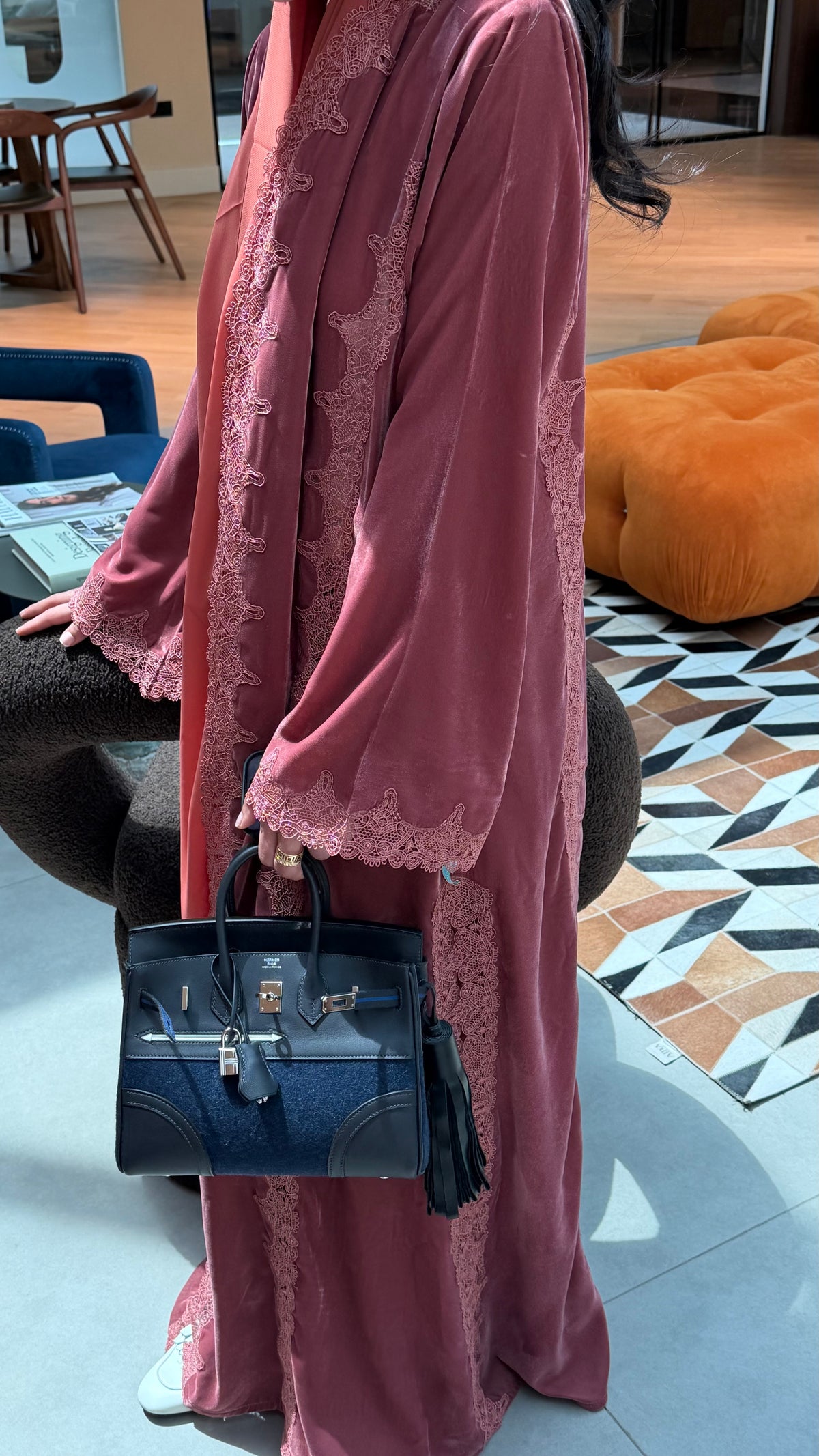 A Able in baby pink Velevt