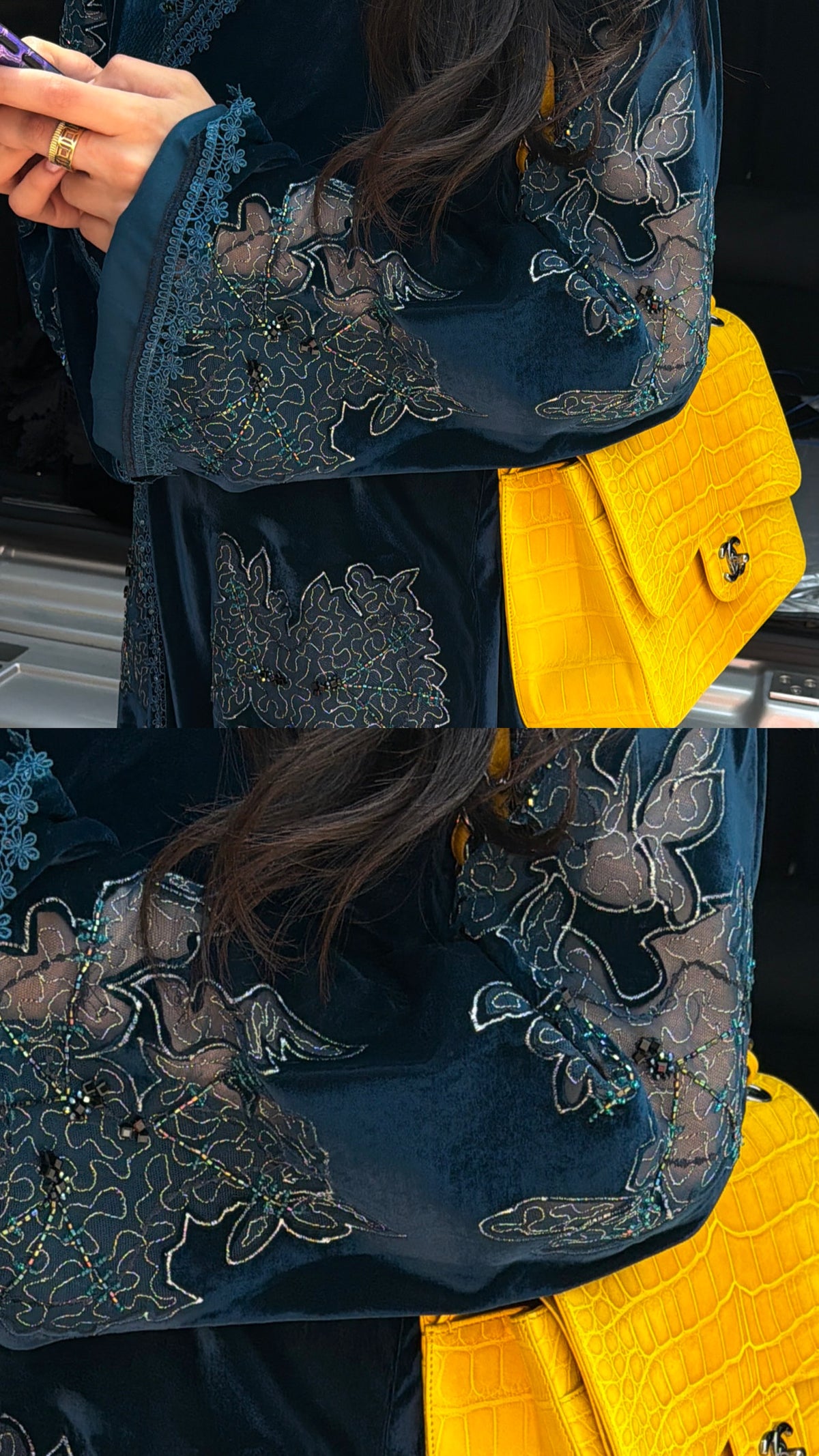 A Able In Teal Velvet Bedazzle
